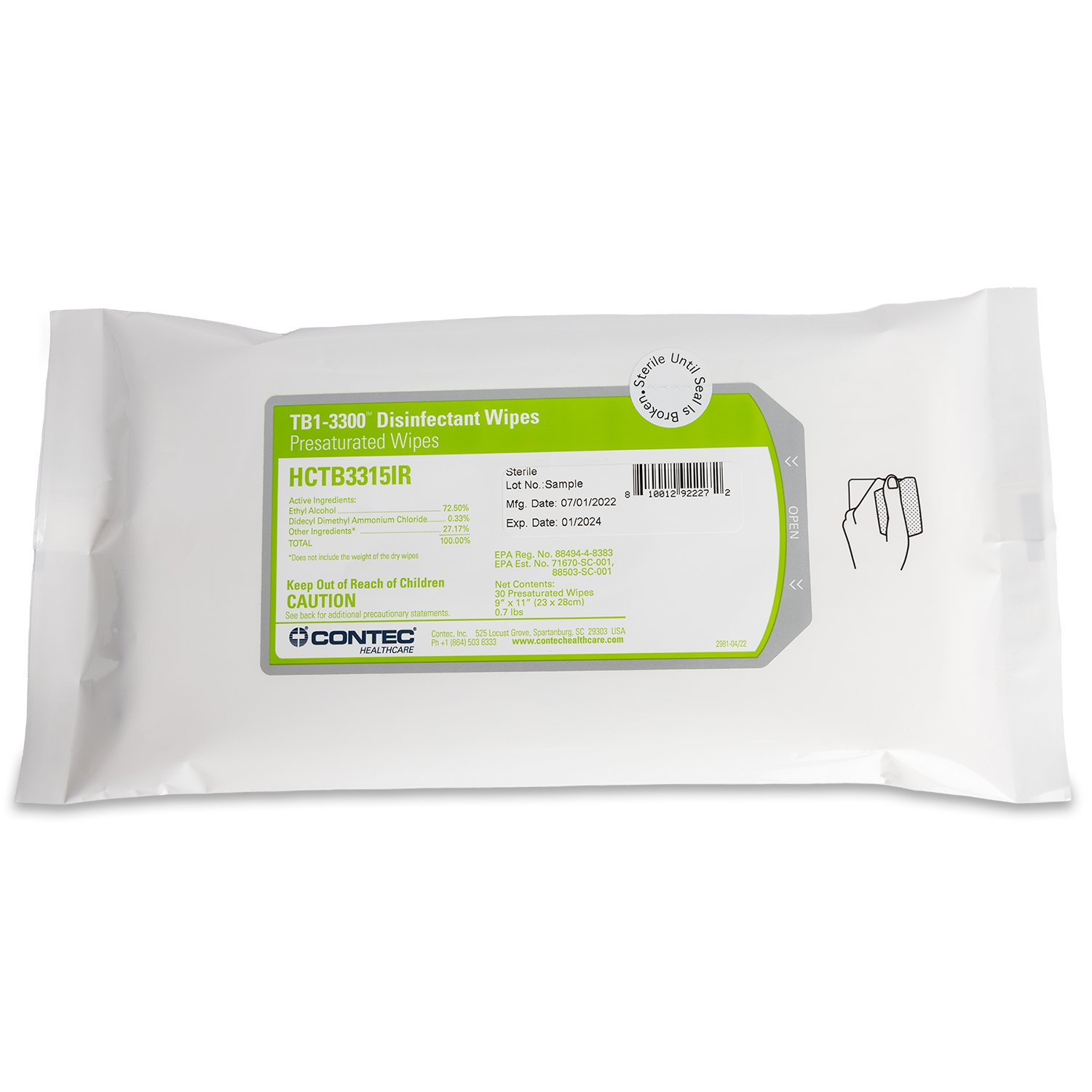 Contec Healthcare TB1-3300™ Disinfectant Wipes-3