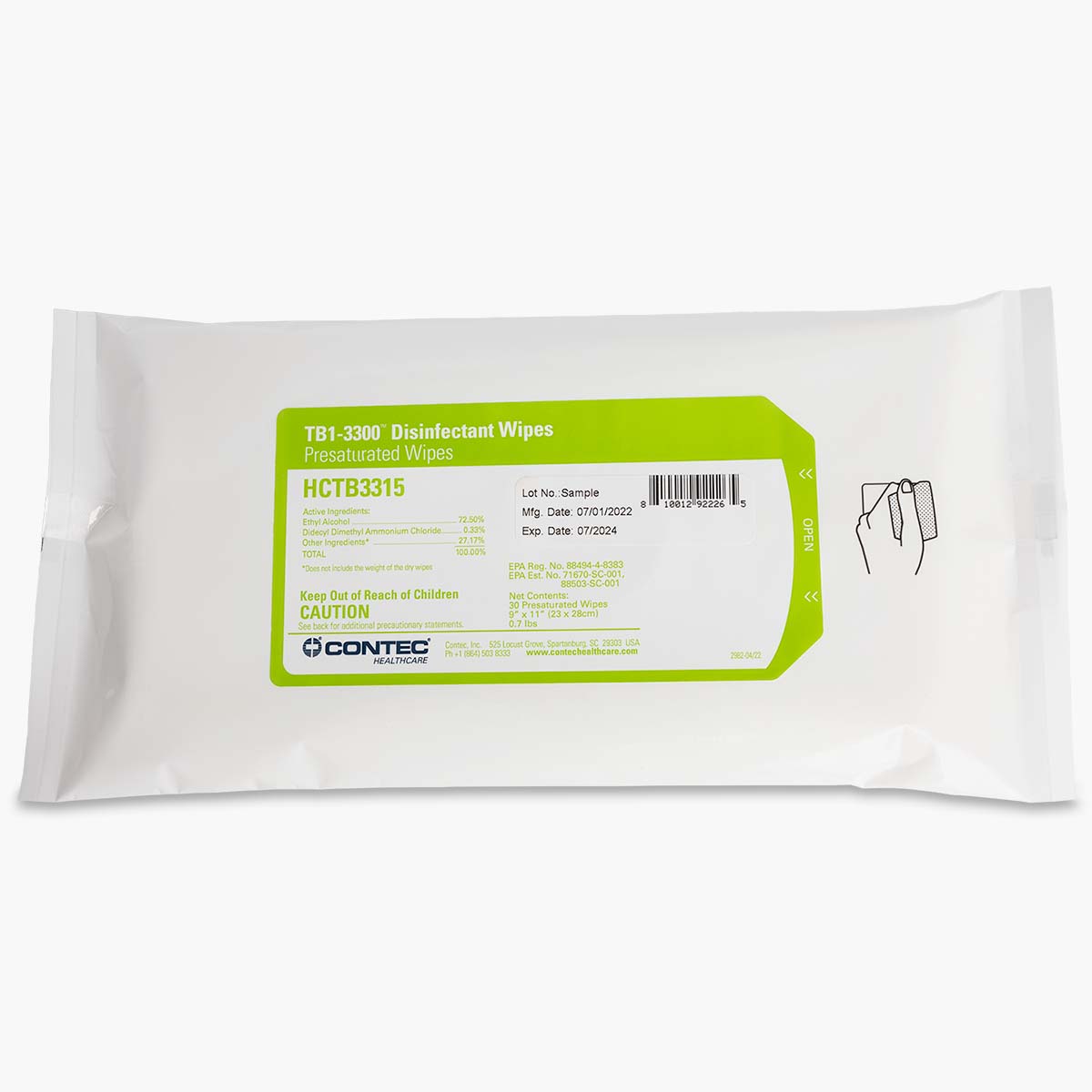 Contec Healthcare TB1-3300™ Disinfectant Wipes-2